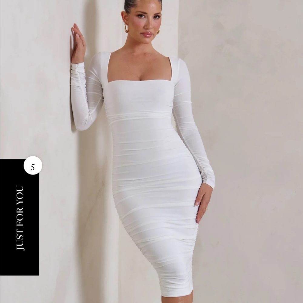 Club L London- Seductress- Women White Midi Dress
